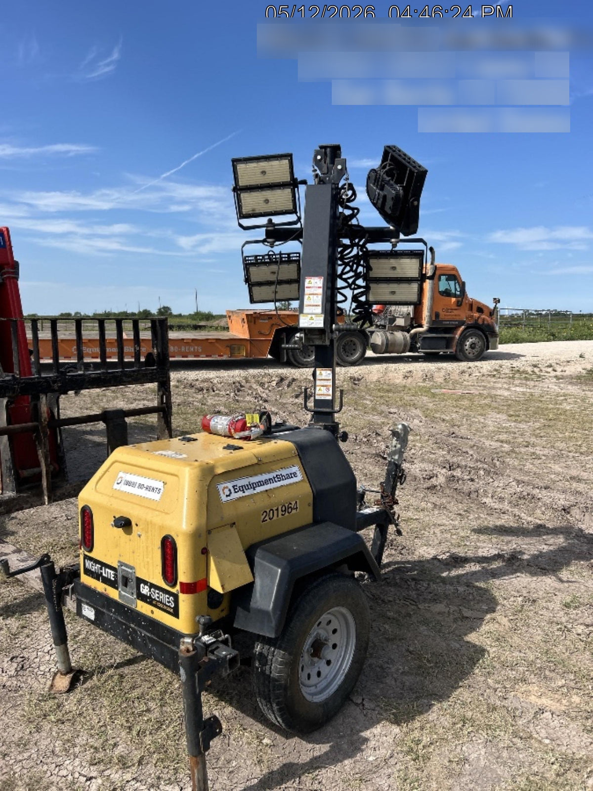 2022 Allmand NLV3GR (4) LED Light Fixture 350W, 23' Vertical Mast, 3kW Prime, Towable, Deep Sea L401, Leveling Jacks, Yanmar T4F 5.8hp