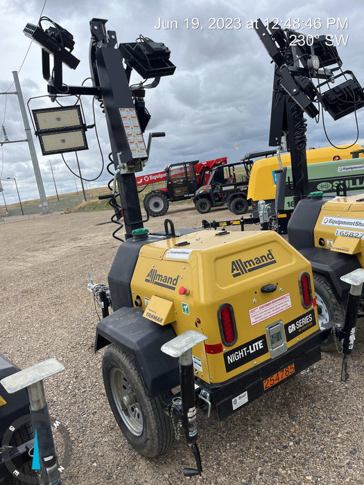 2022 Allmand NLV3GR (4) LED Light Fixture 350W, 23' Vertical Mast, 3kW Prime, Towable, ES Decals, T3