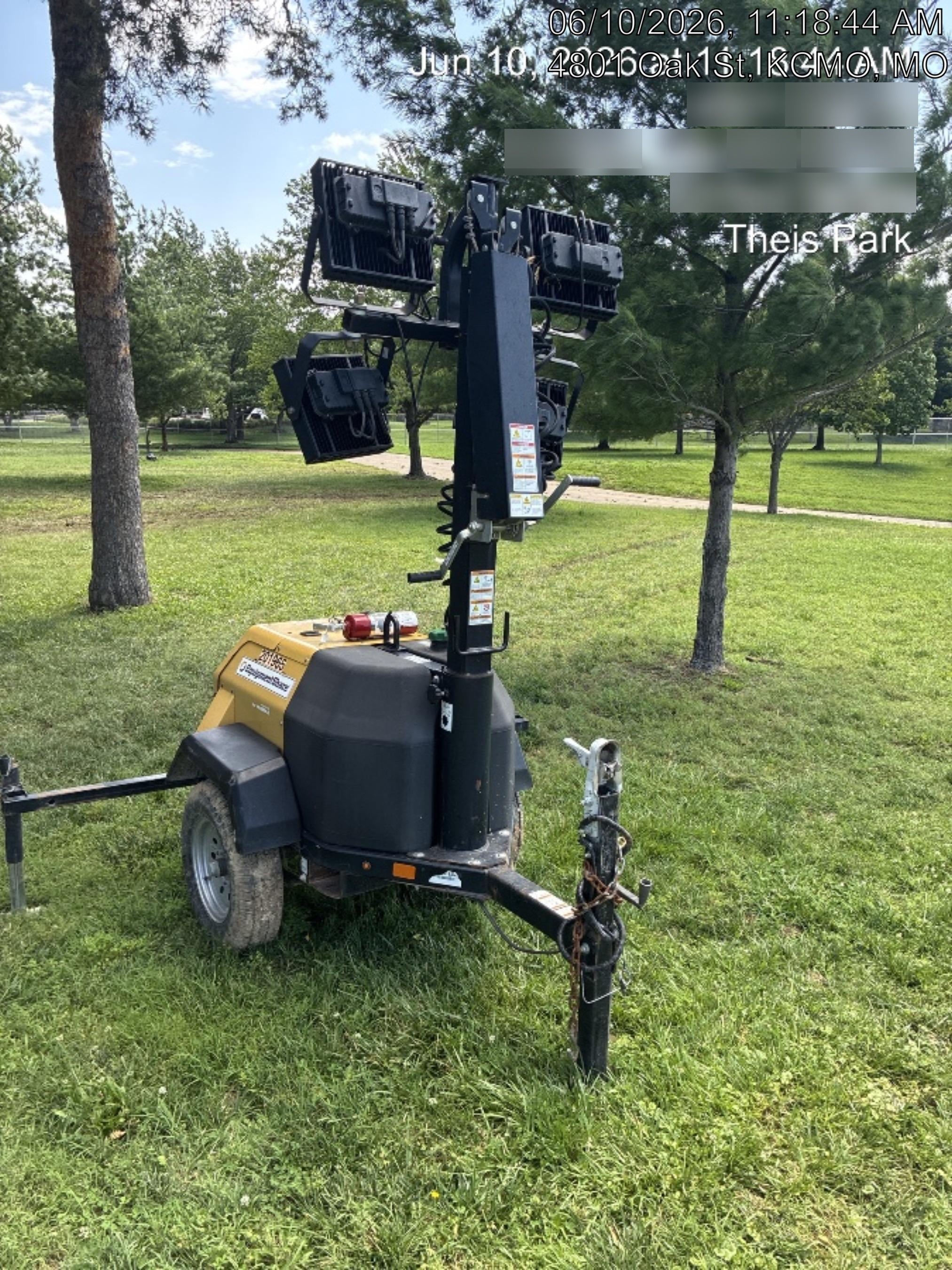 2022 Allmand NLV3GR (4) LED Light Fixture 350W, 23' Vertical Mast, 3kW Prime, Towable, Deep Sea L401, Leveling Jacks, Yanmar T4F 5.8hp
