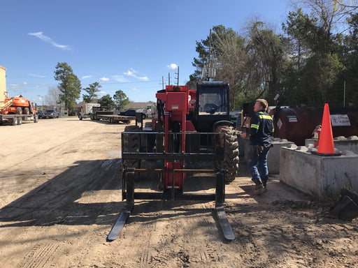 2019 Manitou MTA8044 74hp T4F, Cab/Heat/Air, Cab and Boom LED work lights, Auxiliary Hydraulics, Solid Tires, Amber strobe, Lift Hook 66" Carriage, 60" Forks