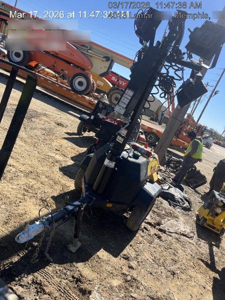 2022 Allmand NLV3GR (4) LED Light Fixture 350W, 23' Vertical Mast, 3kW Prime, Towable, Deep Sea L401, Leveling Jacks, Yanmar T4F 5.8hp
