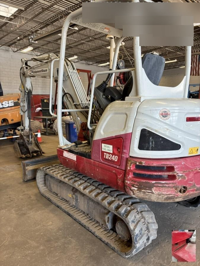 2019 Takeuchi TB240 Takeuchi TB240 Canopy w/Rubber Tracks, Auxiliary Hydraulics, Manual QC, Hydraulic Thumb, 12/18/24" Buckets