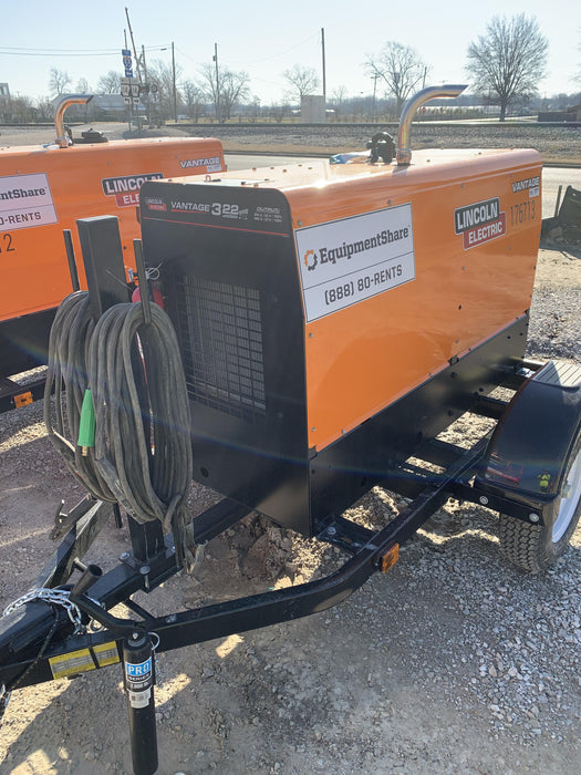 2021 Lincoln Electric Vantage 322 Vantage 322 Ready Pak 3 w/ Decals, ORANGE (includes trailer, cable rack, fender light kit) NO Telematics