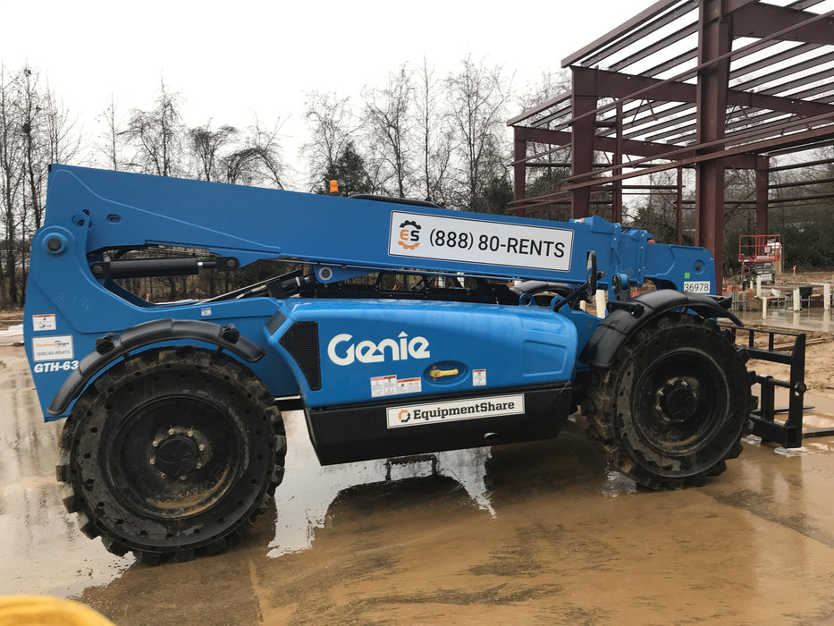 2019 Genie GTH-636 Canopy, Solid RT Tires, LED Work Lights, Beacon 60" QA Carriage, 48" Forks