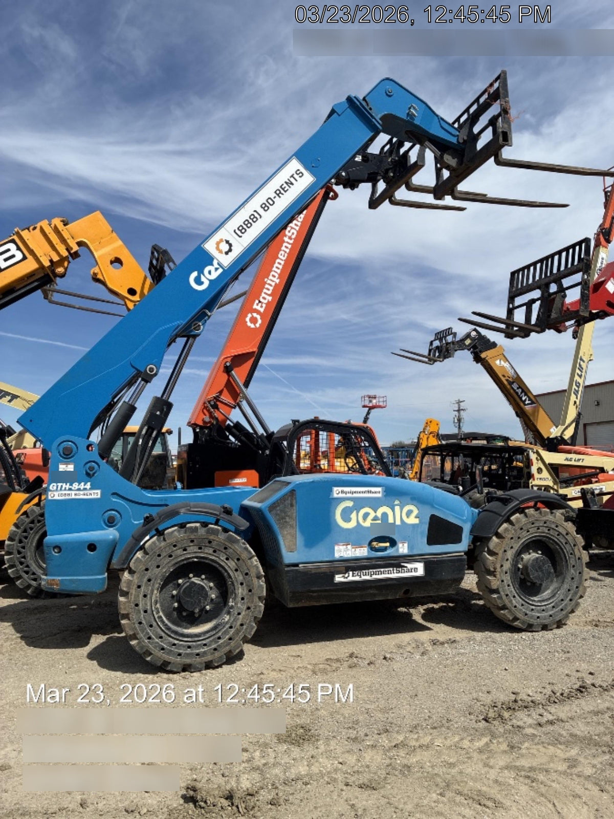 2019 Genie GTH-844 GTH-844 w/Open ROPS, FF Tires, beacon/work lights, 60" carriage/forks