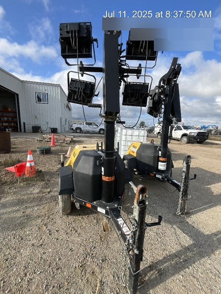 2022 Allmand NLV3GR (4) LED Light Fixture 350W, 23' Vertical Mast, 3kW Prime, Towable, ES Decals, T3