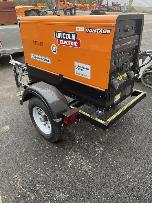 2021 Lincoln Electric Vantage 322 Vantage 322 Ready Pak 3 w/ Decals, ORANGE (includes trailer, cable rack, fender light kit) NO Telematics