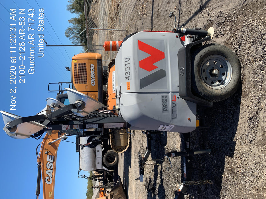 2019 Wacker Neuson LTV6L-MH Wacker Neuson LTV6L Mobile Light Tower w/Fuel Level Sensor Installed