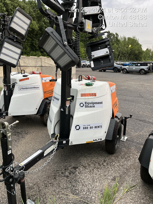 2024 Generac MLT2 Diesel, Flex Switch 120V Input, Powerzone Controller, 
(4) 320W LED Lights, 4kW Generator, 39.9 Gal Fuel Tank, 2" Ball, T3