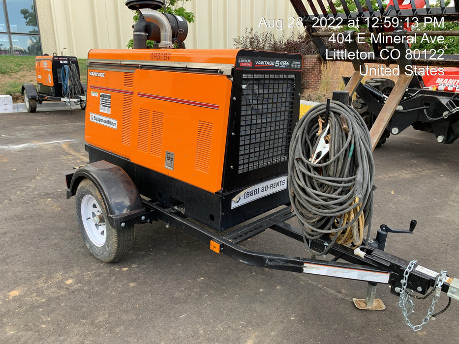 2021 Lincoln Electric Vantage 549X Ready Pak 3, ORANGE (includes trailer, cable rack, fender light kit)