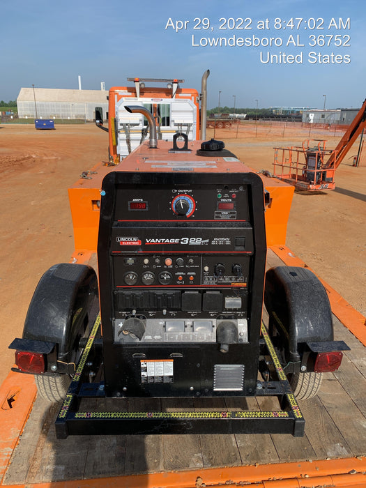 2021 Lincoln Electric Vantage 322 Vantage 322 Ready Pak 3 w/ Decals, ORANGE (includes trailer, cable rack, fender light kit) NO Telematics