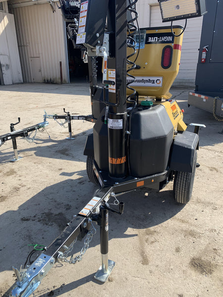 2022 Allmand NLV3GR (4) LED Light Fixture 350W, 23' Vertical Mast, 3kW Prime, Towable, Deep Sea L401, Leveling Jacks, Yanmar T4F 5.8hp