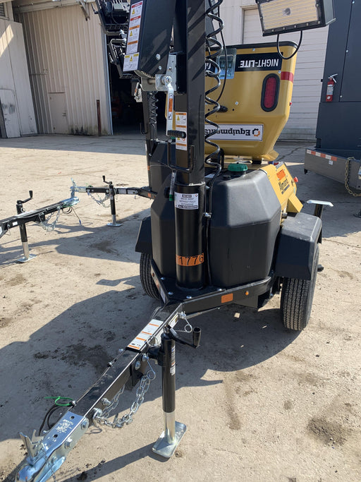 2022 Allmand NLV3GR (4) LED Light Fixture 350W, 23' Vertical Mast, 3kW Prime, Towable, Deep Sea L401, Leveling Jacks, Yanmar T4F 5.8hp