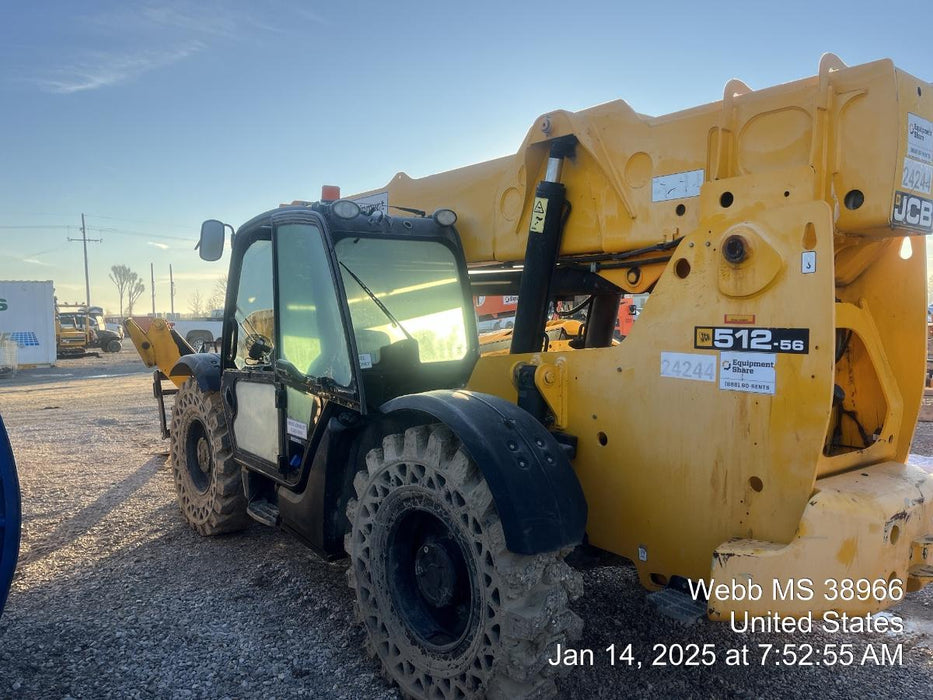 2019 JCB 512-56 JCB 512-56 Enclosed Cab, 109 HP, Solid Tires, Worklights, Beacon, Aux Hydraulics, Lifting Eye