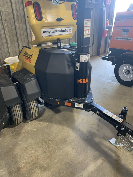 2022 Allmand NLV3GR (4) LED Light Fixture 350W, 23' Vertical Mast, 3kW Prime, Towable, Deep Sea L401, Leveling Jacks, Yanmar T4F 5.8hp