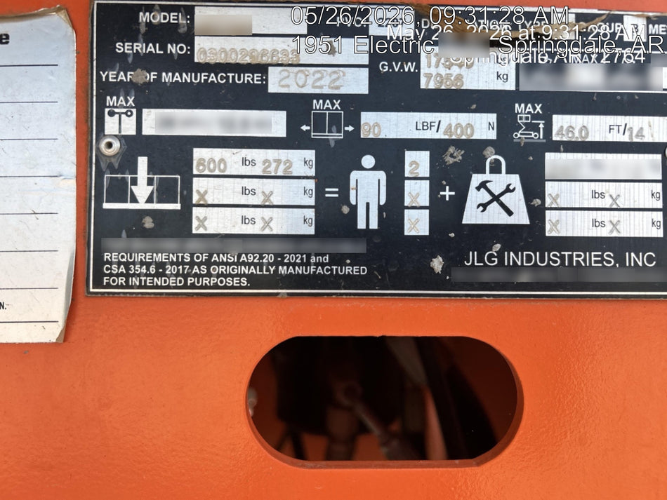 2022 JLG 460SJ