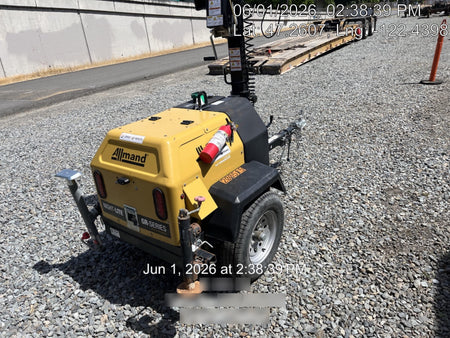 2022 Allmand NLV3GR (4) LED Light Fixture 350W, 23' Vertical Mast, 3kW Prime, Towable, Deep Sea L401, Leveling Jacks, Yanmar T4F 5.8hp