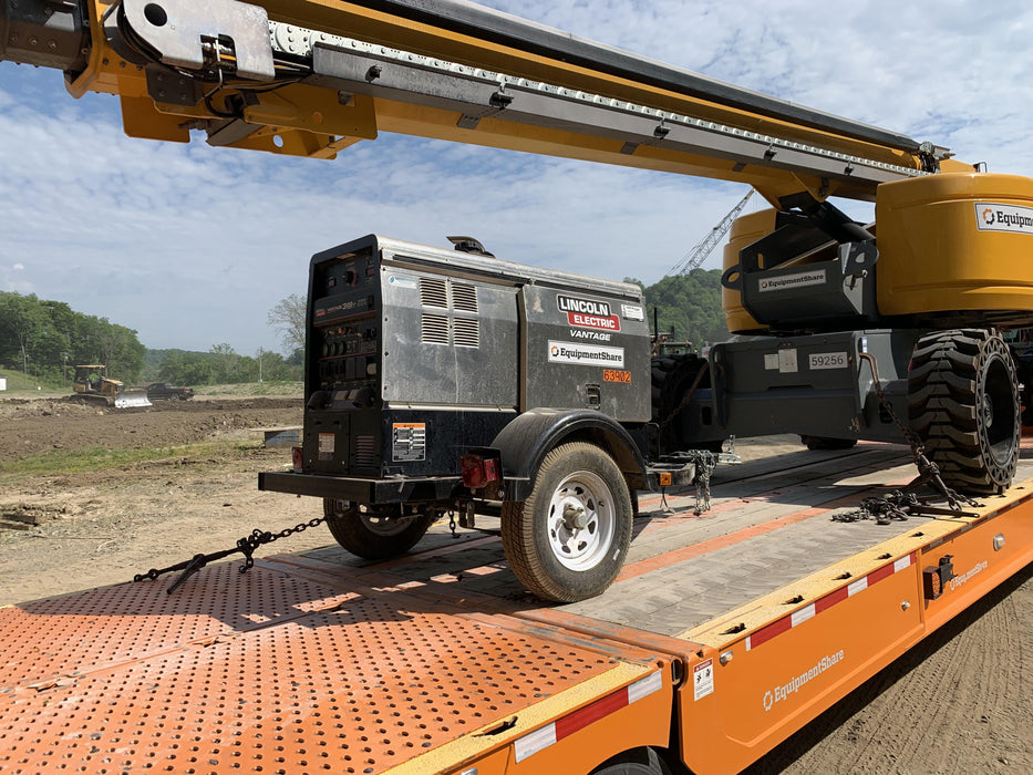 2019 Lincoln Electric Vantage 322 Welder Ready-Pak 3, Two wheel trailer, Fender and Light kit, Cable Rack