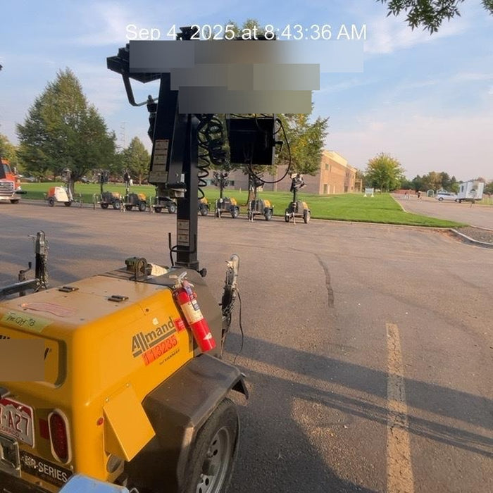 2020 Allmand NLV3GR (4) LED Light Fixture 350W, 23' Vertical Mast, 3kW Prime, Towable, Deep Sea L401, Leveling Jacks, Yanmar T4F 5.8hp