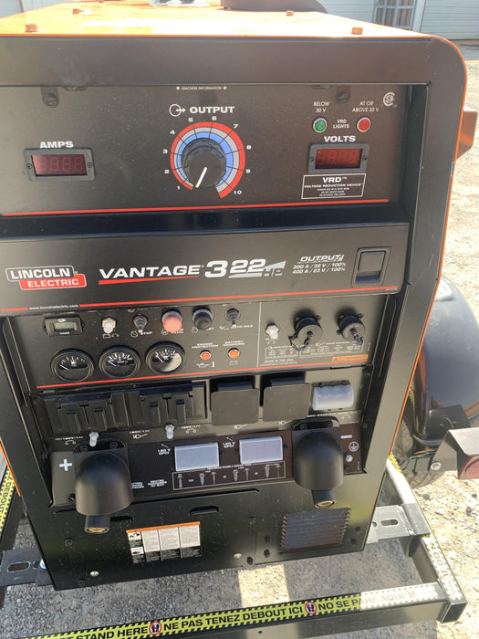 2021 Lincoln Electric Vantage 322 Vantage 322 Ready Pak 3 w/ Decals, ORANGE (includes trailer, cable rack, fender light kit) NO Telematics