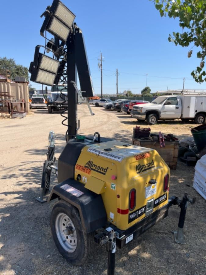 2022 Allmand NLV3GR (4) LED Light Fixture 350W, 23' Vertical Mast, 3kW Prime, Towable, Deep Sea L401, Leveling Jacks, Yanmar T4F 5.8hp