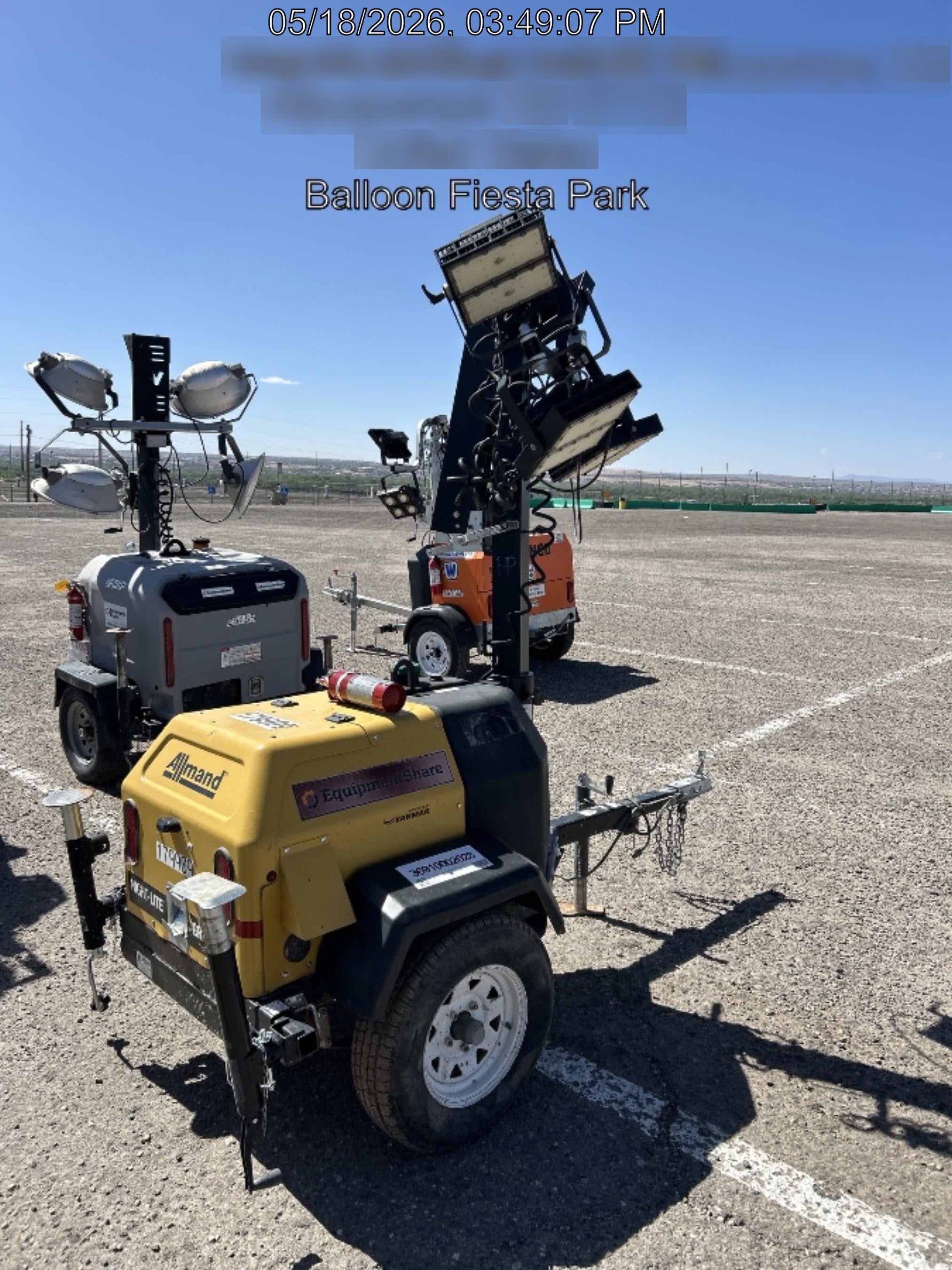 Allmand NLV3GR (4) LED Light Fixture 350W, 23' Vertical Mast, 3kW Prime, Towable, Deep Sea L401, Leveling Jacks, Yanmar T4F 5.8hp