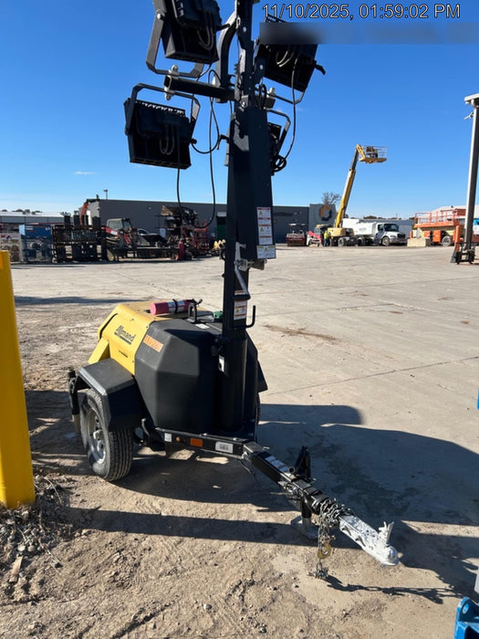 2020 Allmand NLV3GR (4) LED Light Fixture 350W, 23' Vertical Mast, 3kW Prime, Towable, Deep Sea L401, Leveling Jacks, Yanmar T4F 5.8hp