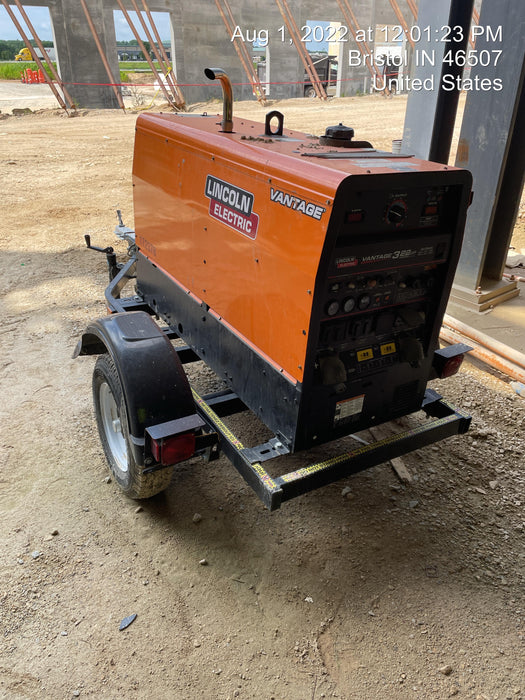 2021 Lincoln Electric Vantage 322 Vantage 322 Ready Pak 3 w/ Decals, ORANGE (includes trailer, cable rack, fender light kit) NO Telematics