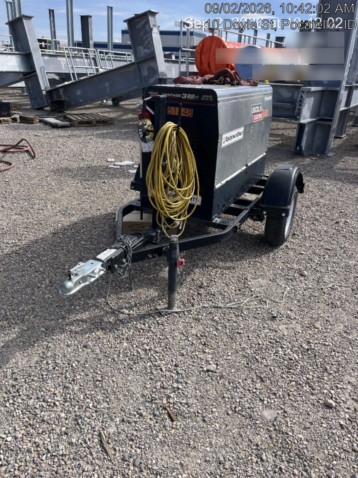 2019 Lincoln Electric Vantage 322 Ready-Pak 3, Two Wheel Trailer, Fender and Light Kit, Cable Rack