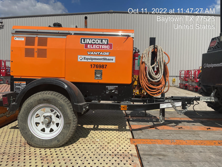 2021 Lincoln Electric Vantage 322 Vantage 322 Ready Pak 3 w/ Decals, ORANGE (includes trailer, cable rack, fender light kit) NO Telematics