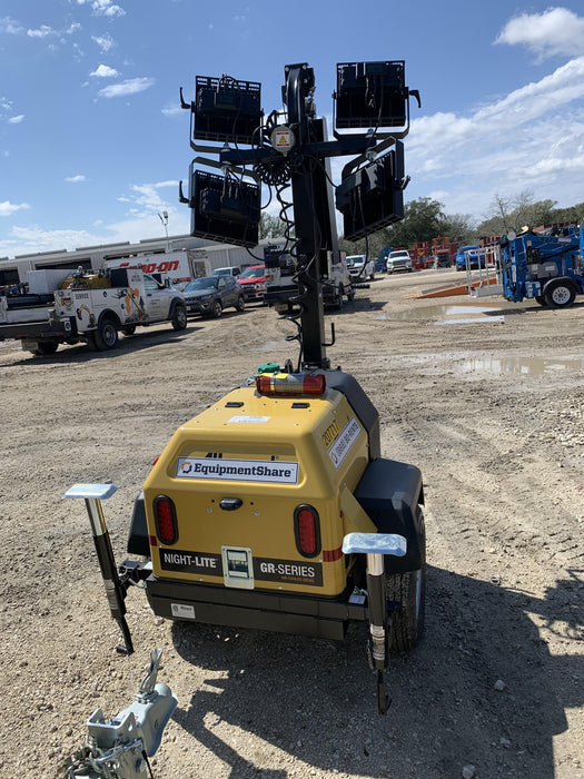 2022 Allmand NLV3GR (4) LED Light Fixture 350W, 23' Vertical Mast, 3kW Prime, Towable, Deep Sea L401, Leveling Jacks, Yanmar T4F 5.8hp