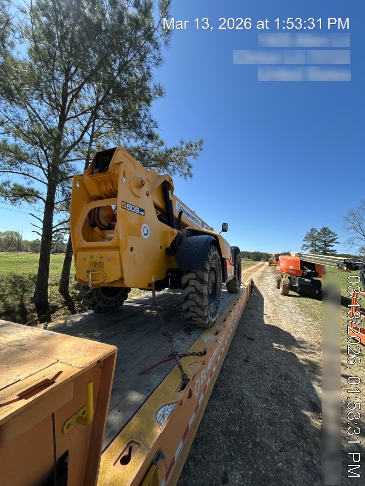 2020 JCB 509-42 Cab/Heat/Air, Solid Tires, Work Lights, Beacon, Aux Hydraulics, Back up Alarm, Lifting Eye, ES Decals