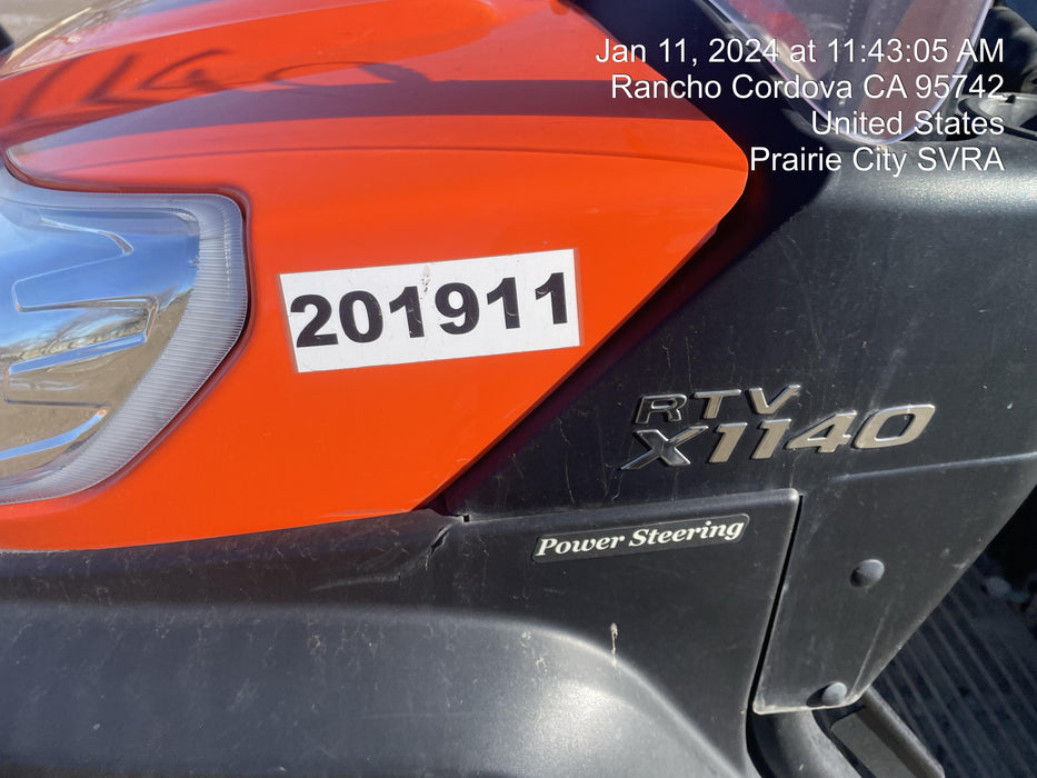 2022 Kubota RTV-X1140W-H Plastic Canopy, Windshield Acrylic Clear, LED Strobe Light, Wire Harness Kit, Back up Alarm