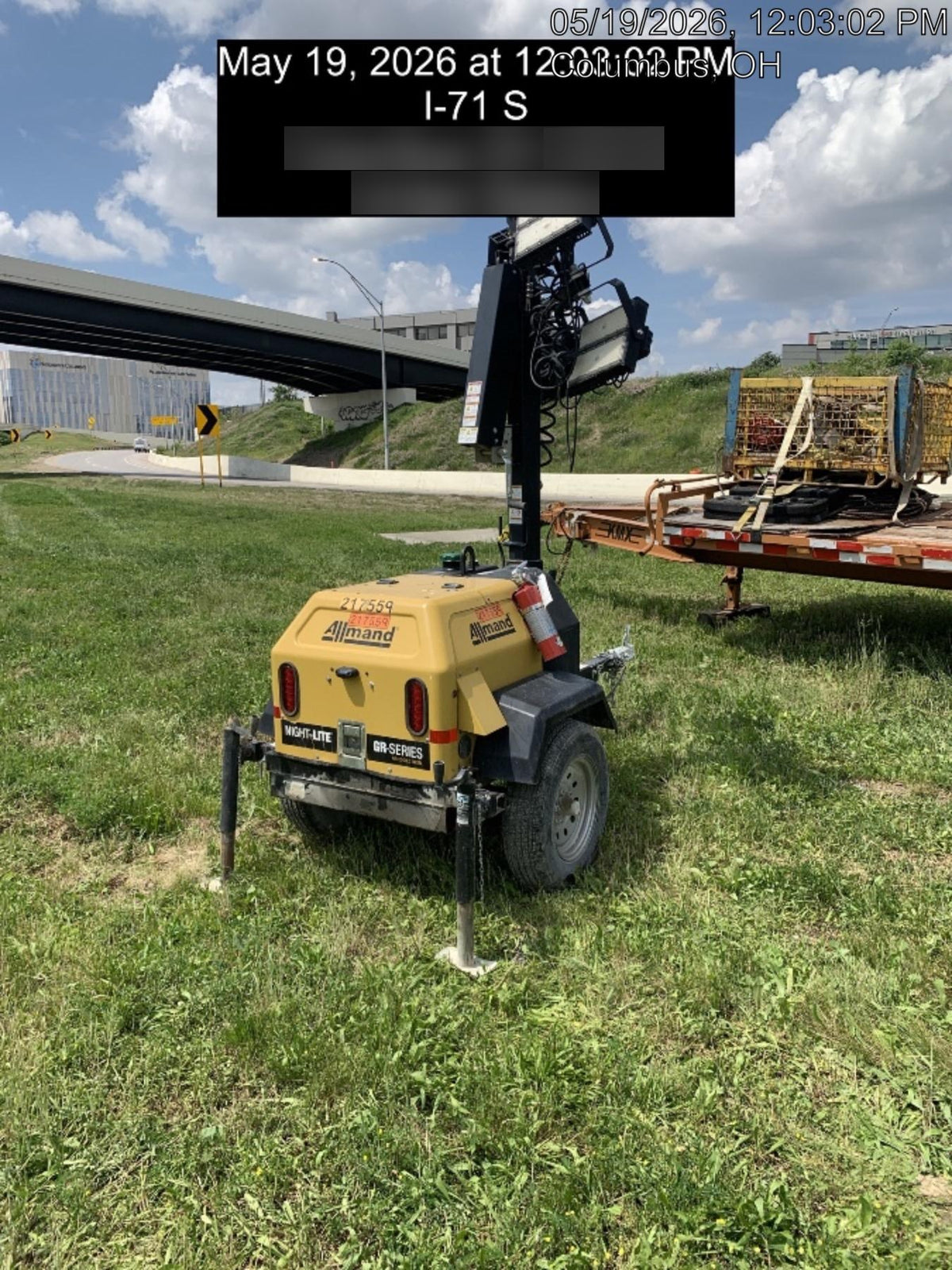 2022 Allmand NLV3GR (4) LED Light Fixture 350W, 23' Vertical Mast, 3kW Prime, Towable, Deep Sea L401, Leveling Jacks, Yanmar T4F 5.8hp