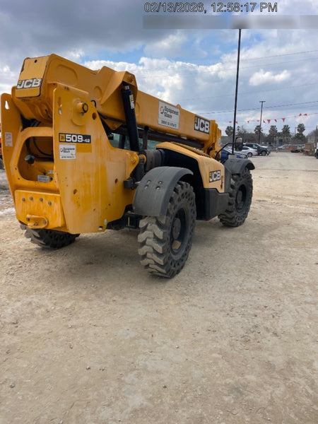 2019 JCB 509-42 JCB 509-42 Enclosed Cab, 74 HP, Solid Tires, Worklights, Beacon, Aux Hydraulics, Lifting Eye w/60" Carriage/60" Forks
