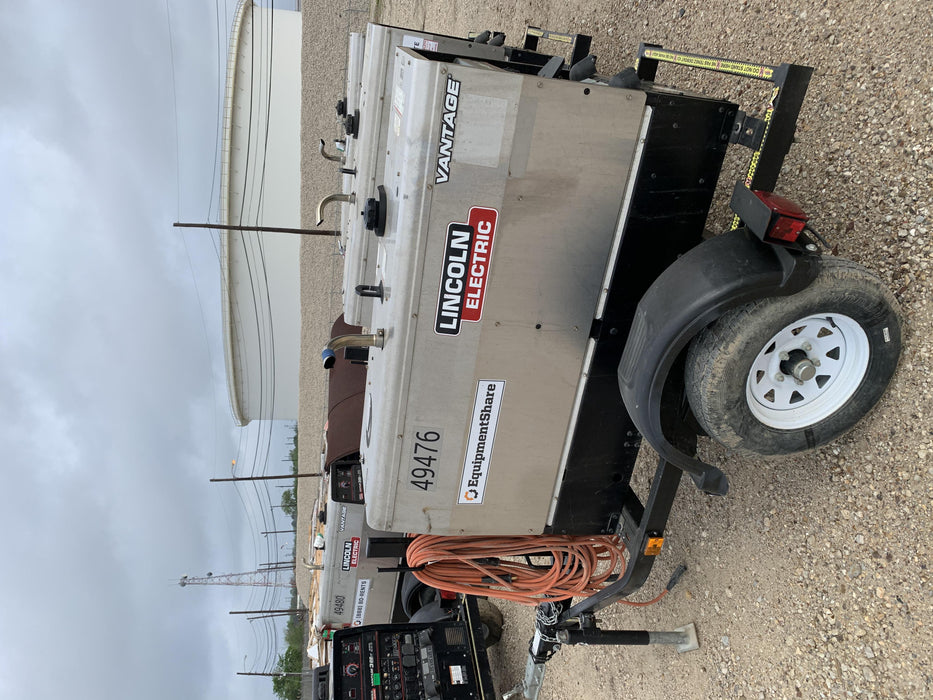 2019 Lincoln Electric Vantage 322 Ready-Pak 3, Two Wheel Trailer, Fender and Light Kit, Cable Rack