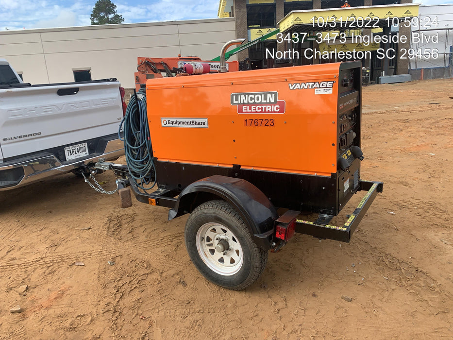 2021 Lincoln Electric Vantage 322 Vantage 322 Ready Pak 3 w/ Decals, ORANGE (includes trailer, cable rack, fender light kit) NO Telematics