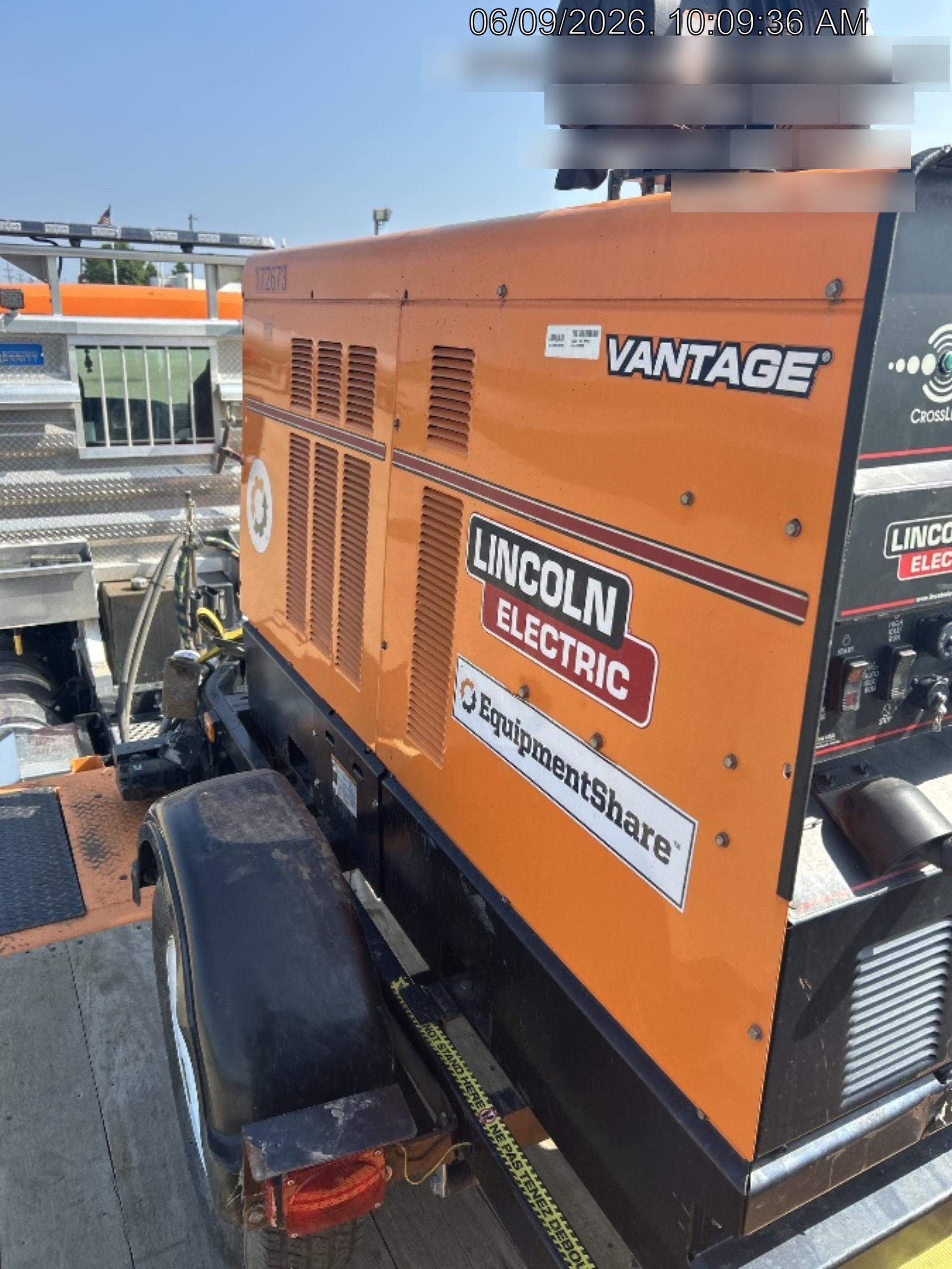 2021 Lincoln Electric Vantage 549X Ready Pak 3, ORANGE (includes trailer, cable rack, fender light kit)