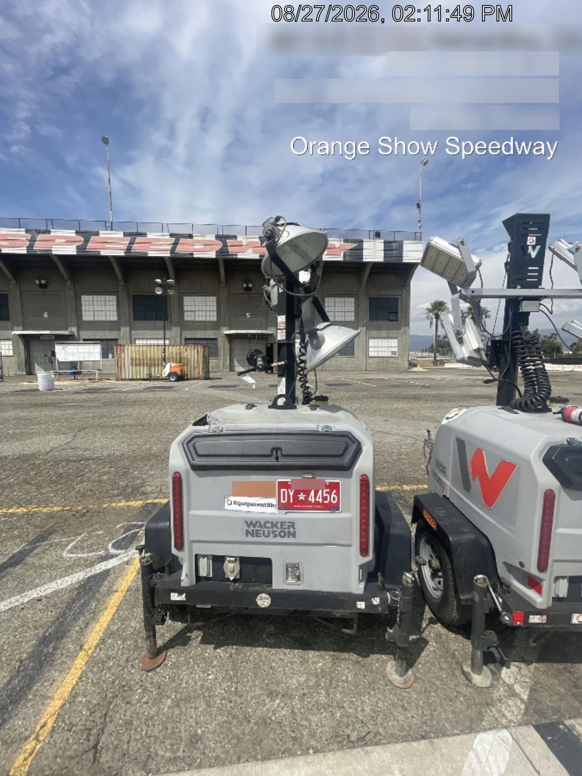 2019 Wacker Neuson LTV6L-MH Wacker Neuson LTV6L Mobile Light Tower w/Fuel Level Sensor Installed