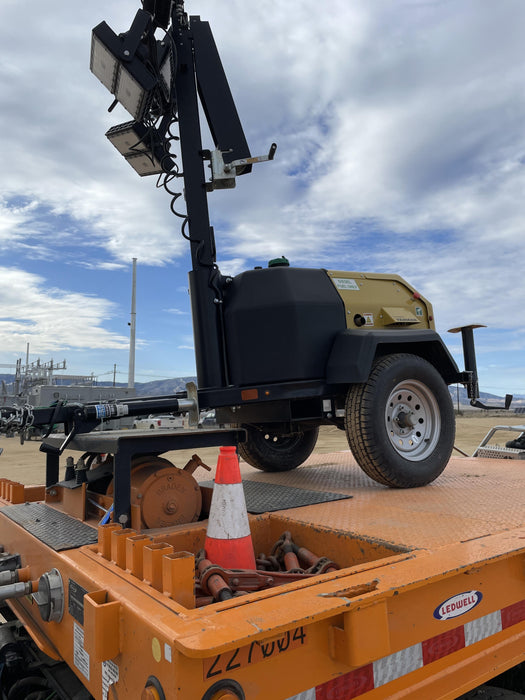 2022 Allmand NLV3GR (4) LED Light Fixture 350W, 23' Vertical Mast, 3kW Prime, Towable, ES Decals, T3