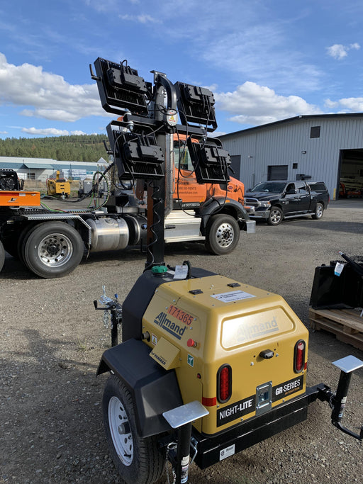 2021 Allmand NLV3GR (4) LED Light Fixture 350W, 23' Vertical Mast, 3kW Prime, Towable, Deep Sea L401, Leveling Jacks, Yanmar T4F 5.8hp