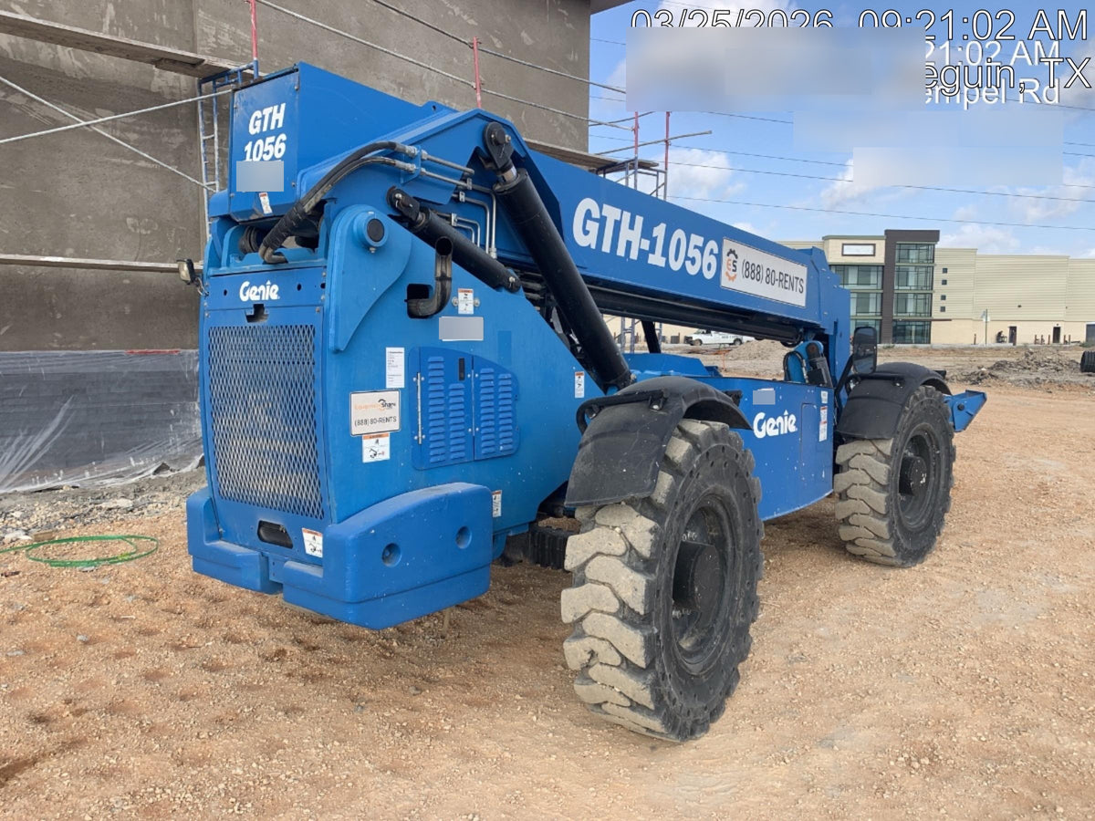2019 Genie GTH-1056 Canopy, Solid RT Tires, LED Work Lights, Beacon 60" QA Carriage, 60" Forks