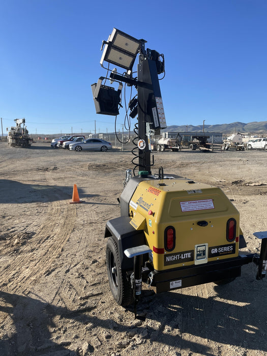 2022 Allmand NLV3GR (4) LED Light Fixture 350W, 23' Vertical Mast, 3kW Prime, Towable, ES Decals, T3