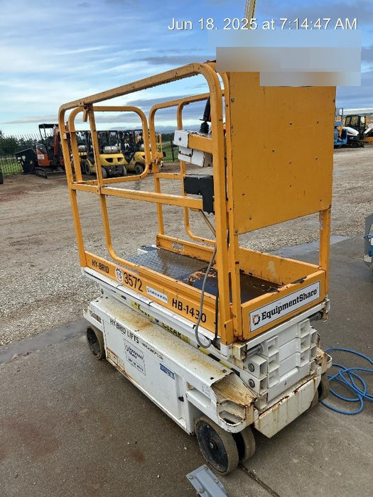 Custom Equipment HB-1430 Hy-Brid Scissor Lift
Platform capacity up to 670 lbs
Working height up to 20 ft
Weighs under 1,700 lbs
Non-marking wheels