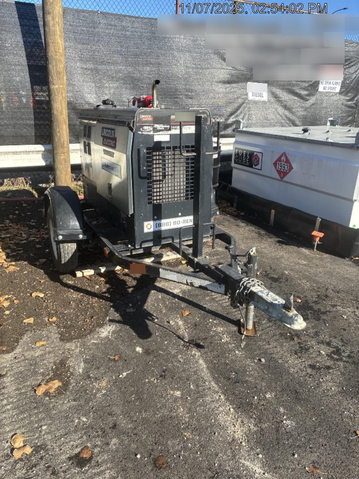 2019 Lincoln Electric Vantage 322 Lincoln Vantage 322 Welder w/Trailer, Light Kit, Cable Rack