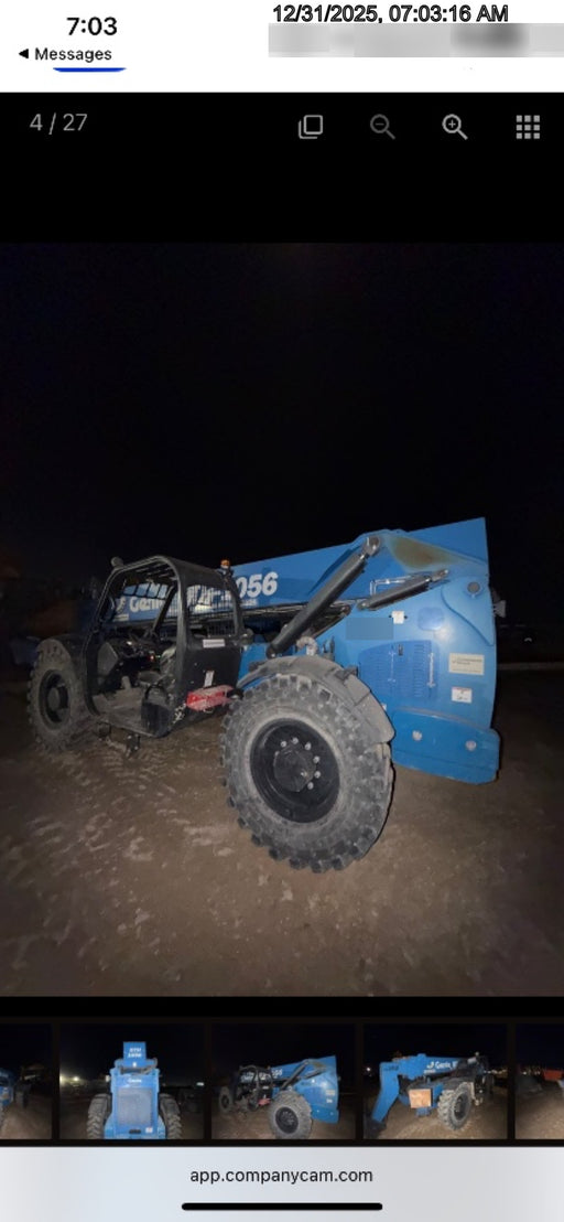 2018 Genie GTH-1056 Genie GTH-1056 w/ROPS, Work Lights, Solid Tires, RH Cab Mesh, Beacon, 60" Carriage and Forks