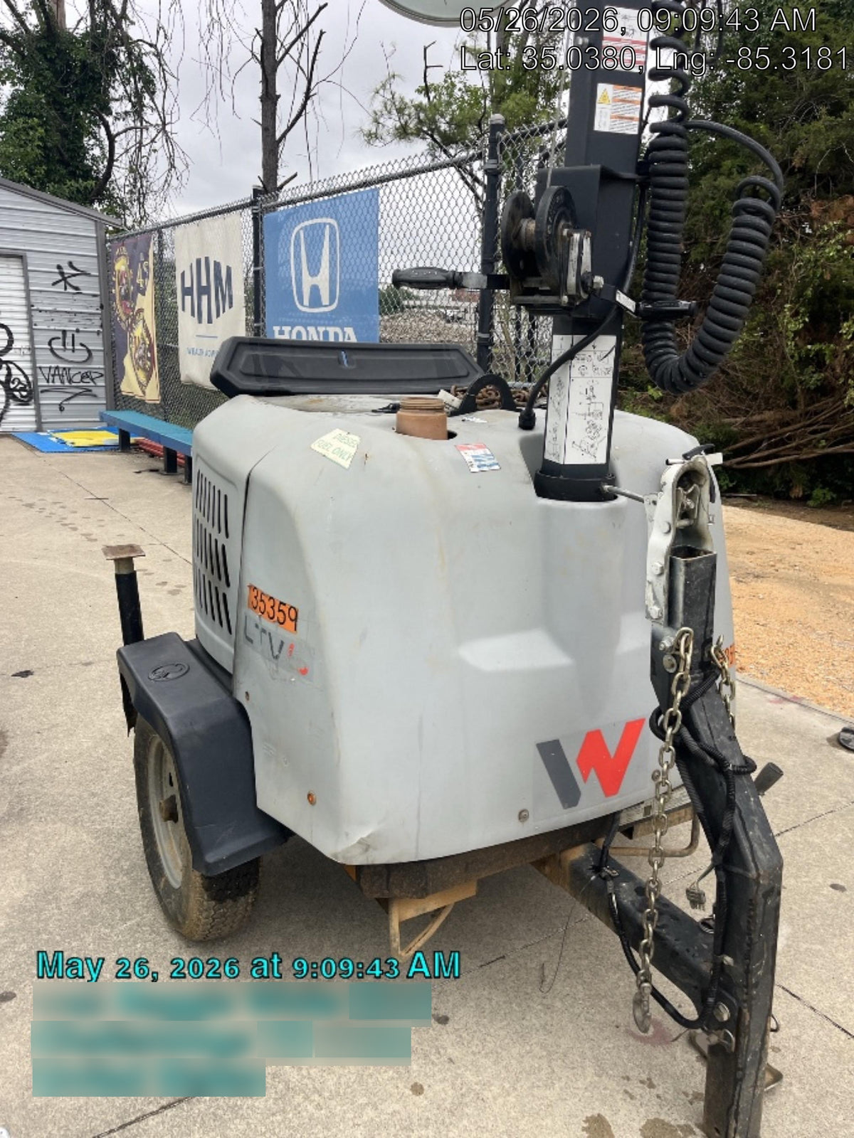 2019 Wacker Neuson LTV6L-MH Wacker Neuson LTV6L Mobile Light Tower w/Fuel Level Sensor Installed