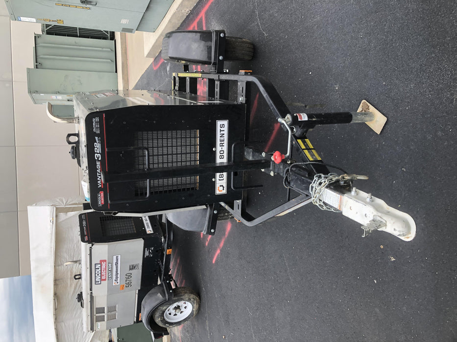 2019 Lincoln Electric Vantage 322 Ready-Pak 3, Two Wheel Trailer, Fender and Light Kit, Cable Rack