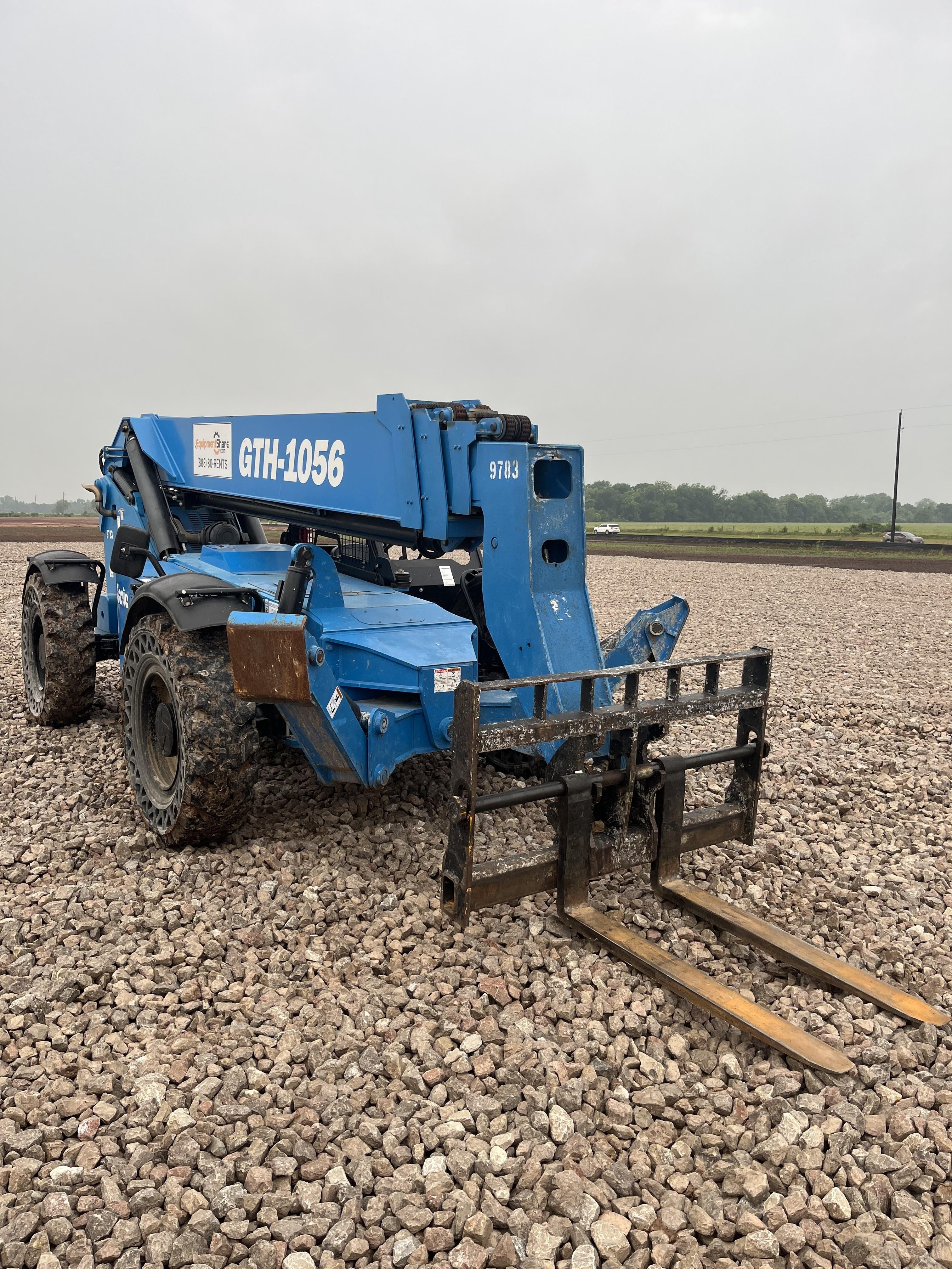 2018 Genie GTH-1056 Genie GTH-1056 w/Open ROPS, Solid Tires, Work Light/Beacon, 60" Carriage and Forks
