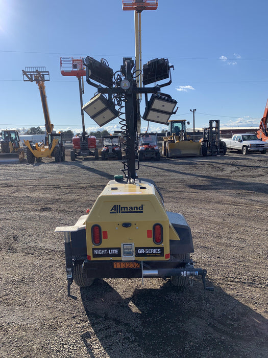 2020 Allmand NLV3GR (4) LED Light Fixture 350W, 23' Vertical Mast, 3kW Prime, Towable, Deep Sea L401, Leveling Jacks, Yanmar T4F 5.8hp